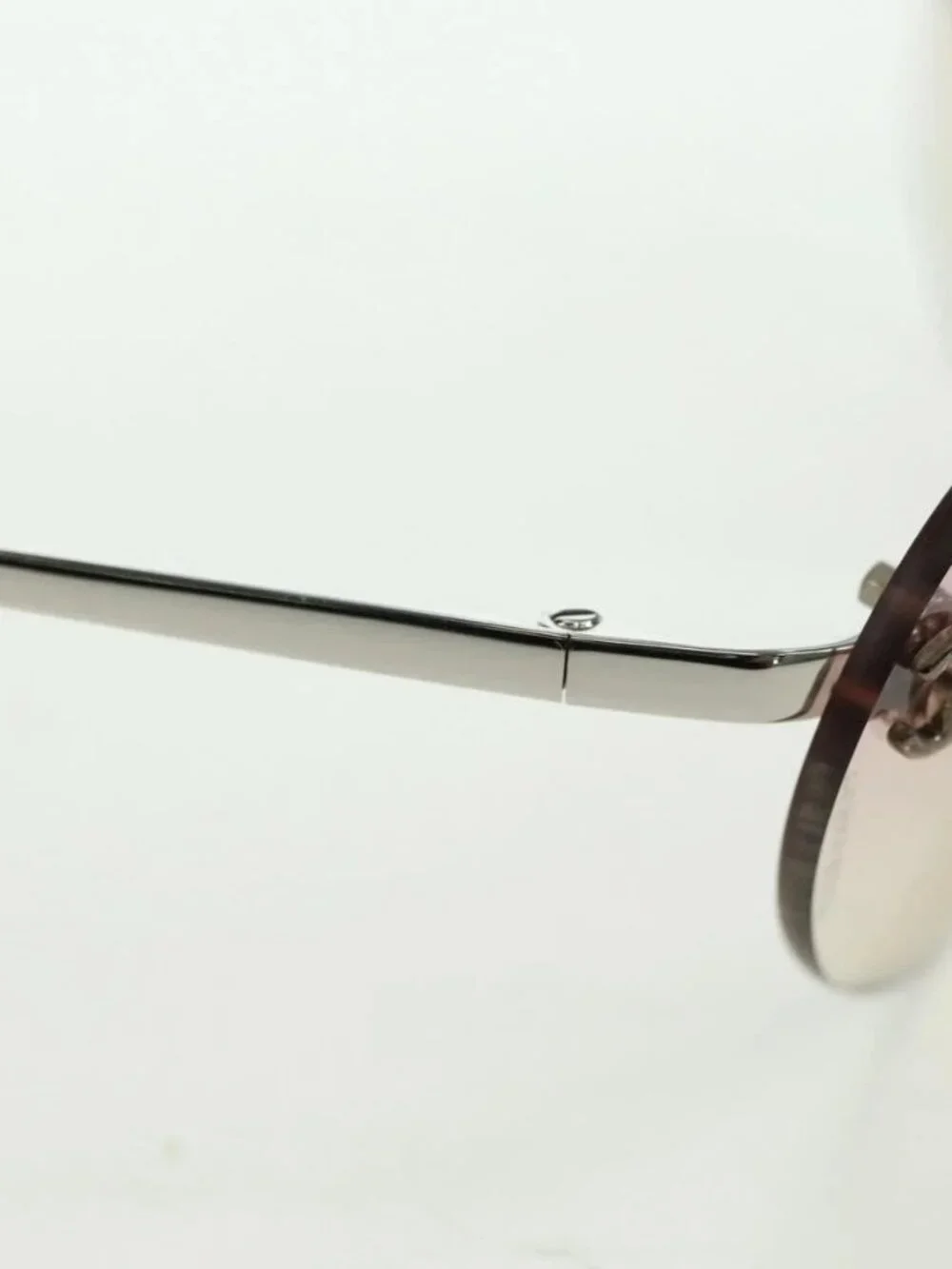 CHANEL Rimless CC Sunglasses metal Purple CC Auth am11594V